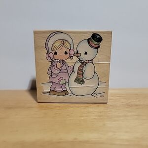 Vintage Precious Moments Christmas Stampendous Rubber Stamp Katy's Snowman 1995